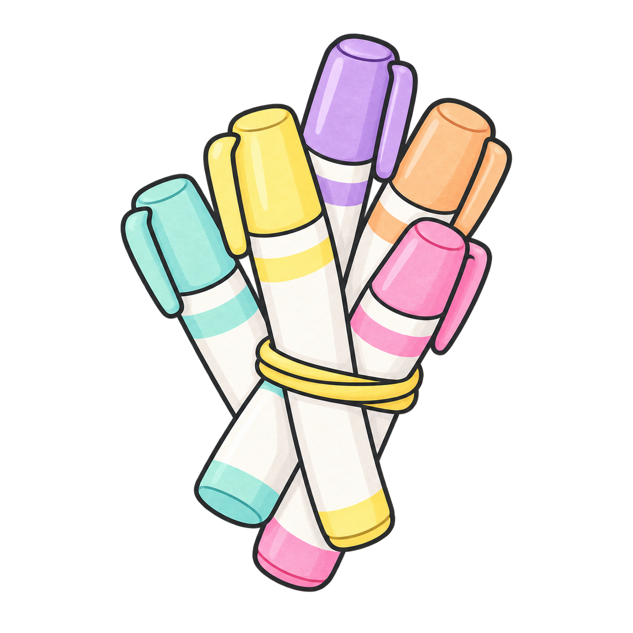 Bundle of colourful markers