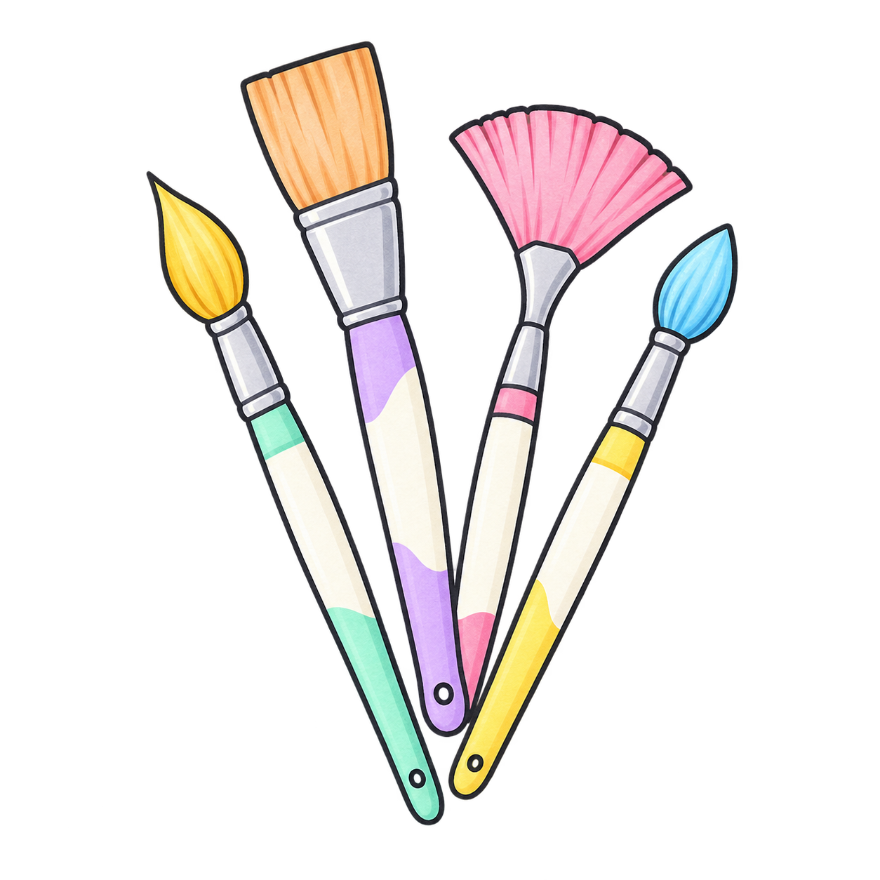 Set of paint brushes