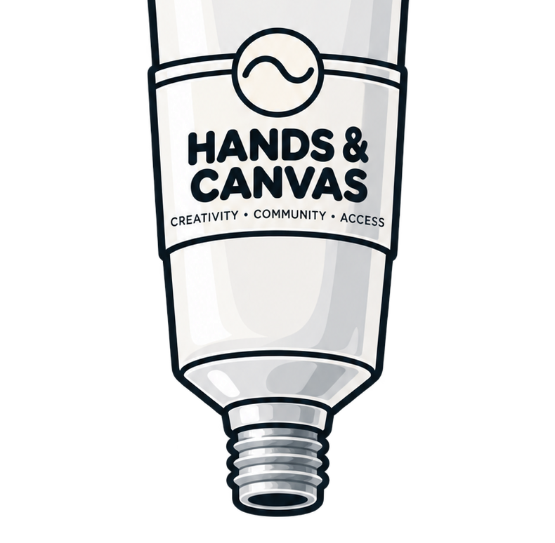 Open Hands & Canvas paint tube